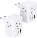 2 Pack European Travel Plug Adapter, Mifaso International Power Plug Adapter by Mifaso