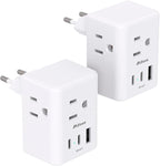 2 Pack European Travel Plug Adapter, Mifaso International Power Plug Adapter by Mifaso