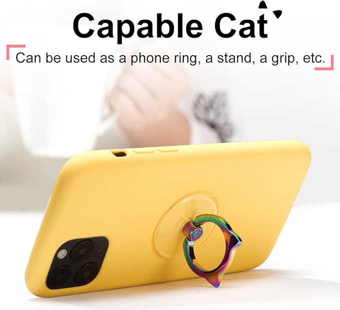 Cat Phone Ring Holder Grip- EI Sonador Transparent Cell Phone Ring Stand Holder - Image 5