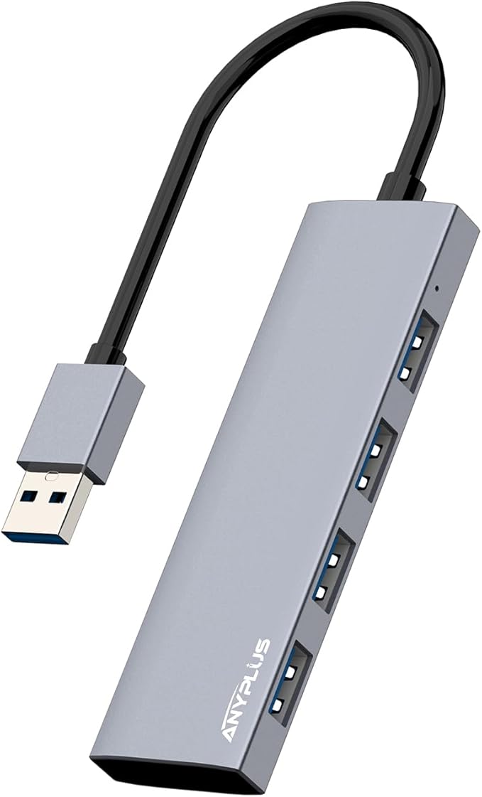 USB Hub, USB 3.0 Hub Aluminum Alloy Ultra Slim USB Splitter, Portable 4 Port by ANYPLUS