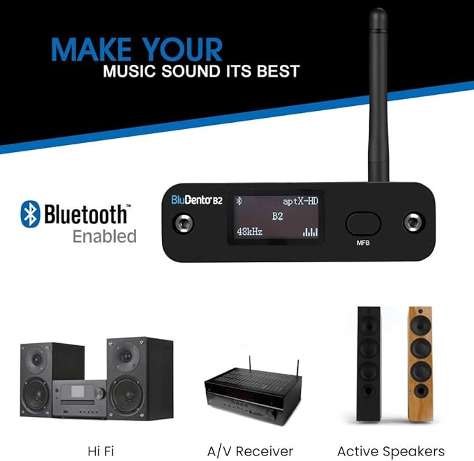 B2 aptX HD, LDAC Hi-Fi Bluetooth 5.1 Audio Receiver, Analog Stereo RCA Output - Image 4