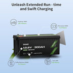 OKMO 12V 300Ah LiFePO4 Lithium Battery 150A BMS 3840Wh Rechargeable Battery - Image 2