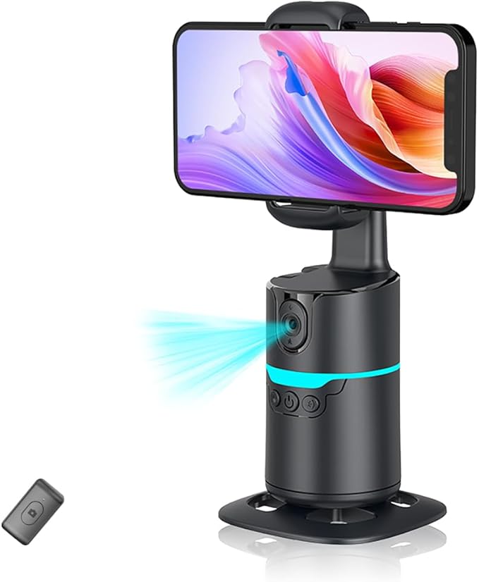 Auto Face Tracking Phone Holder, No App Required, 360° Rotation Phone Camera by SYHsdzg+and+happiness+with+you+every+day%21