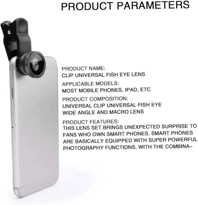 Phone Fisheye Lens 3in1 Wide Angle Fish Eye Macro Lenses Clip-on Universal Lens - Image 6