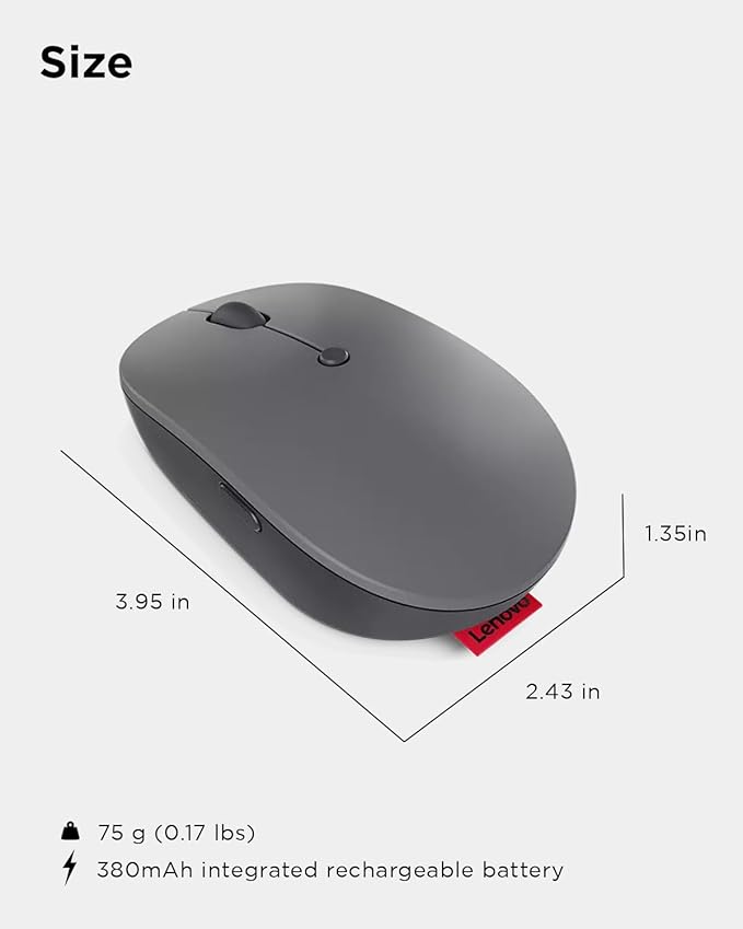 Lenovo Go USB-C Essential Wireless Mouse, 2.4 GHz Nano USB-C Receiver, - Image 6