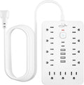 5 FT Flat Plug Surge Protector Power Strip, 11 Multiple AC Outlets by Unknown