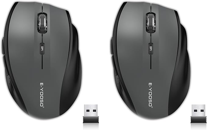 E-YOOSO Wireless Mouse for Laptop, Portable Optical Computer Mouse, 6 Buttons by E-YOOSO