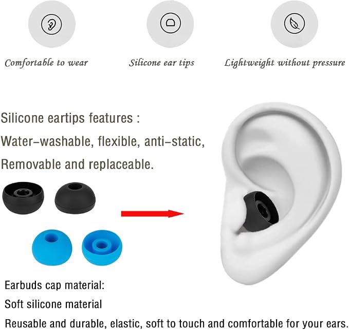 Silicone Ear Tips Earbuds Replacement Tips Compatible - Image 5