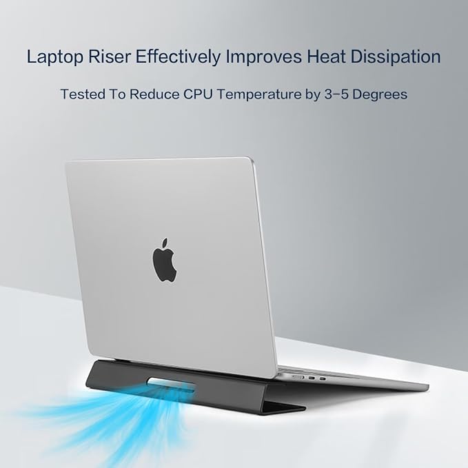 Portable Laptop Wedge Airflow Cooling Stand, Aluminium Laptops Feet Legs - Image 3