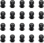 Cable Gland 20 Pack Plastic Waterproof Adjustable Connector 4-8mm PG9 Strain by CGELE