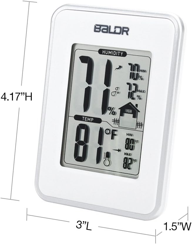 BALDR Digital Thermometer Hygrometer Monitor Indoor Temperature & Humidity Gauge - Image 6