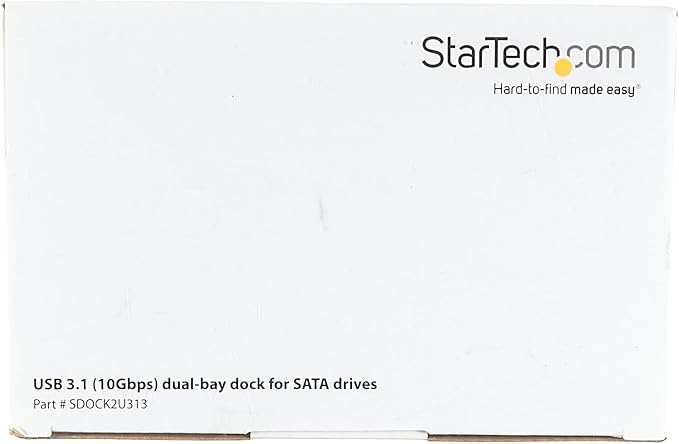 StarTech.com Dual-Bay USB 3.1 to SATA Hard Drive Docking Station, USB 3.1 - Image 12