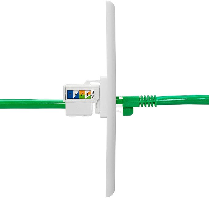 Cmple - RJ45 Keystone Jack 90 Degree Cat5e Keystone Jack Insert Punch Down RJ45 - Image 4