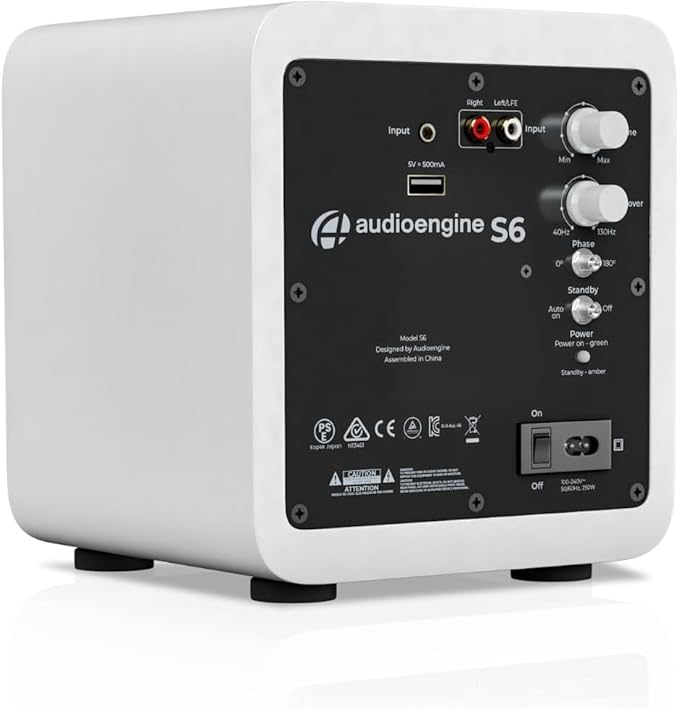 Audioengine S6 210W Compact Powered Mini Subwoofer- Powerful Bass in a Small - Image 4