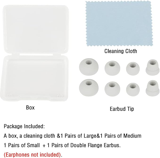 4 Pairs Silicone Ear Tips Earbuds Replacement Tips Earbuds Cap Eartips Tips - Image 8