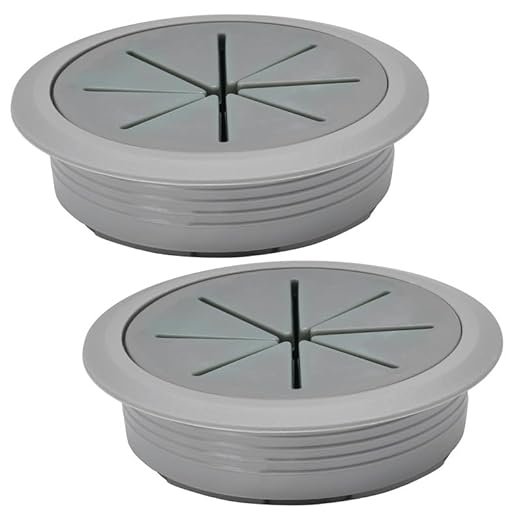 2 Pcs Desk Grommet 2-3/8" / 60 mm, Desk Hole Cover by EASYEAH