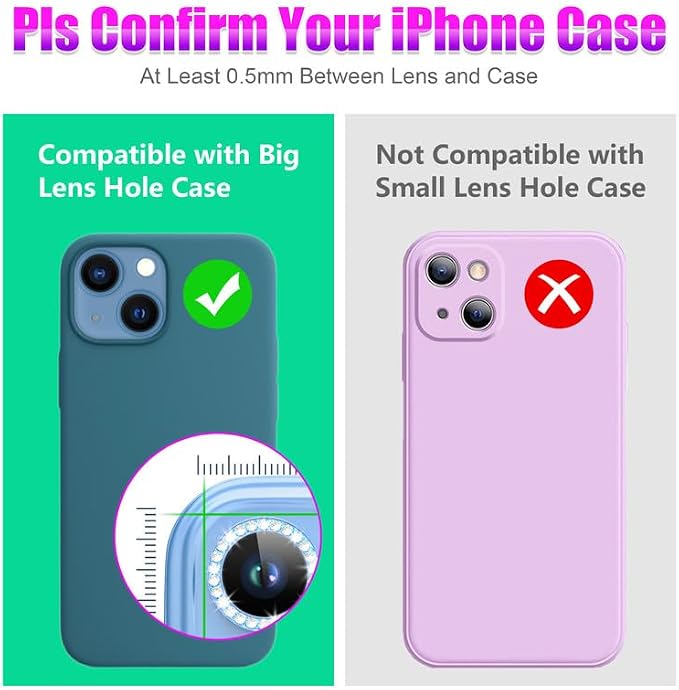 AGVEE 3+3 6 Pack for iPhone 13 6.1 inch / 13 Mini 5.4 inch Camera Lens Cover - Image 3