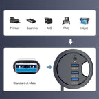 USB 3.0 Hub Sound Card 3 Port USB 60mm Desk Grommet Splitter Dock Station - Image 4