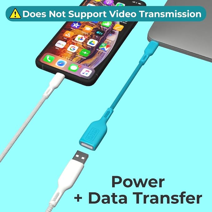 BLACK+DECKER USB C to USB A Adapter, USB C Male to USB Female Adapter Nylon - Image 5
