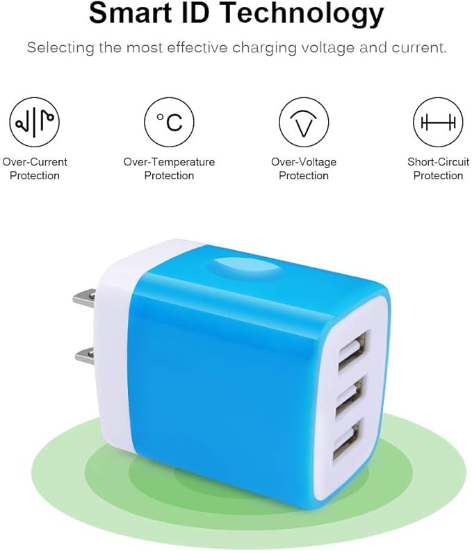 Wall Charger Adapter, USB Cubes, SE 2020, 11 Plus, Samsung GalaxyS24, S21 Ultra - Image 2