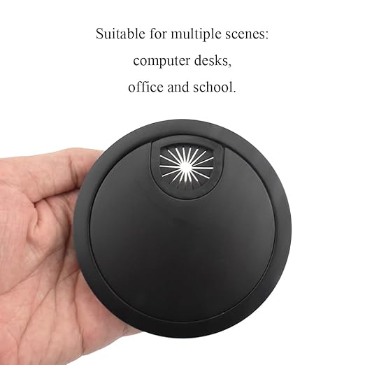 HAHIYO 1Pcs 3.15Inch/80mm Black Zinc Alloy Desk Grommet Wire Grommet Cable - Image 5
