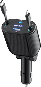 Retractable Car Charger 4 in 1 Fast Charging Adapter Magjieyx 62W Retractable by MAGJIEYX
