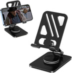 Adjustable Phone Stand with 360 Rotating Base Portable Foldable Carbon Steel by YZLELEQ