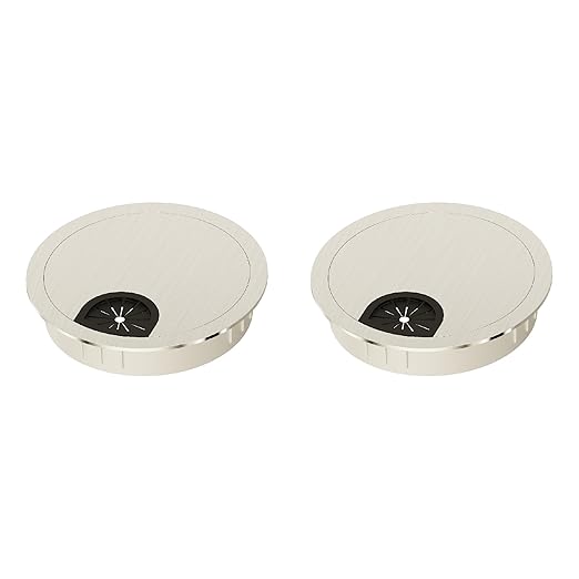 2 Pack Desk Grommet 2-1/8 Inch 53mm, Zinc Alloy Computer Desk Wire Hole Cover by Unknown