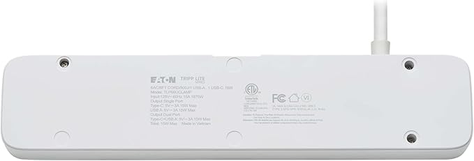 Eaton Tripp Lite Series Desk Clamp Power Strip Surge Protector, USB-A & USB-C - Image 8