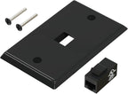 VCE Black Ethernet Wall Plate, 1-Port CAT6 Wall Plate and Jack, RJ45 Keystone - Image 8