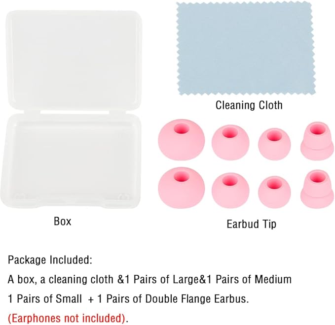 4 Pairs Silicone Earbud Tips Replacement Earbuds Cap Ear Tips Compatible - Image 7