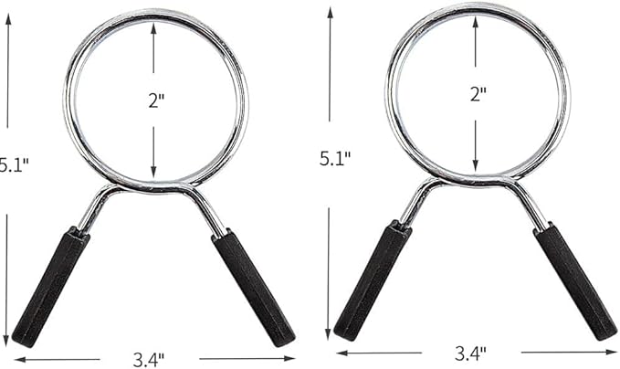 Barbell Clips Olympic Barbell Clamps Collars 2 Inches Weight Bars Lock Dumbbell - Image 2