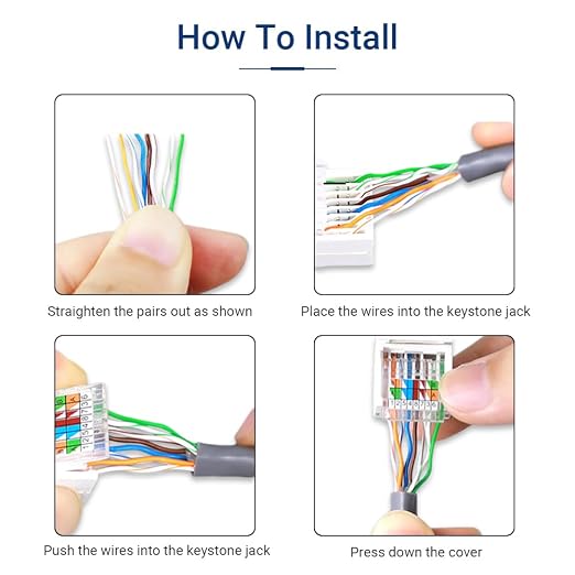 Cat6 RJ45 Keystone Jacks Toolless 25-Pack, Female RJ45 Connectors, Ethernet - Image 9