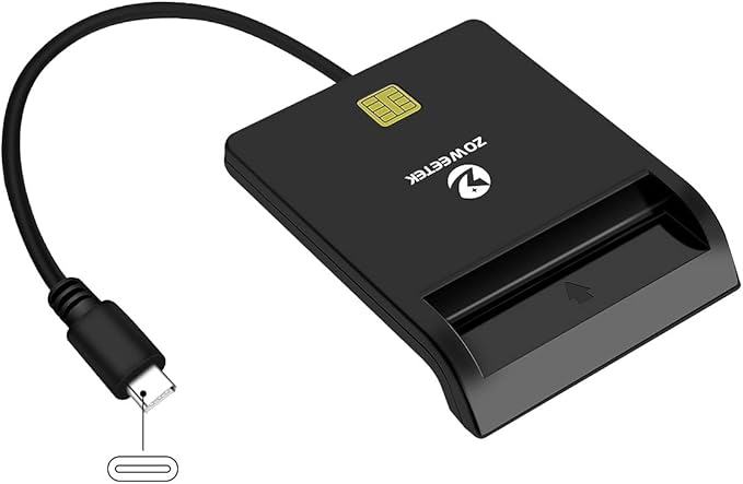 ZOWEETEK Type C CAC Reader, Smart CAC Card Reader USB C by ZOWEETEK
