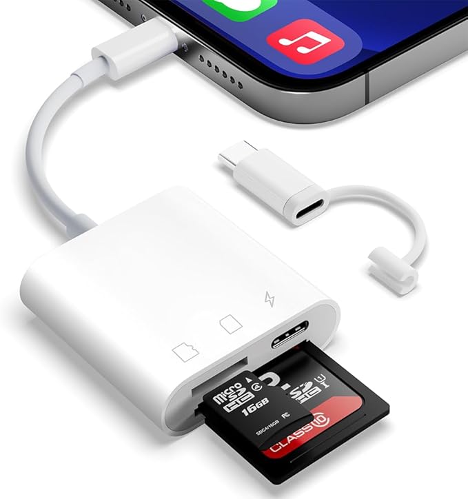 SD Card Reader for iPhone iPad, Micro SD Card Reader Memory Card Reader Plug by SUNTRSI