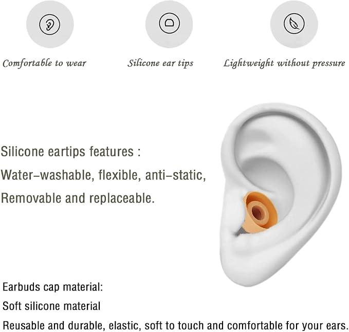 Replacement Silicone Ear Bud Tips Earbuds Cap Compatible - Image 5