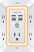 3-Sided Outlet Extender with Night Light by QINLIANF