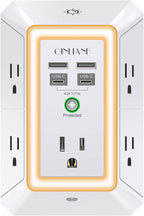 3-Sided Outlet Extender with Night Light by QINLIANF
