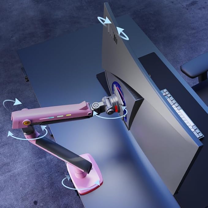 Gaming Monitor Arm for Flat/Ultrawide/Curved Monitors 32 to 60 inch, Heavy Duty - Image 4