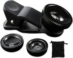 Phone Fisheye Lens 3in1 Wide Angle Fish Eye Macro Lenses Clip-on Universal Lens by Unknown