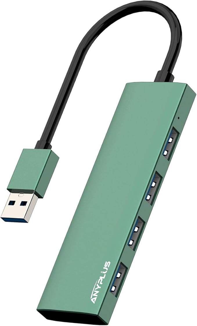 USB Hub, USB 3.0 Hub Aluminum Alloy Ultra Slim USB Splitter, Portable 4 Port by ANYPLUS