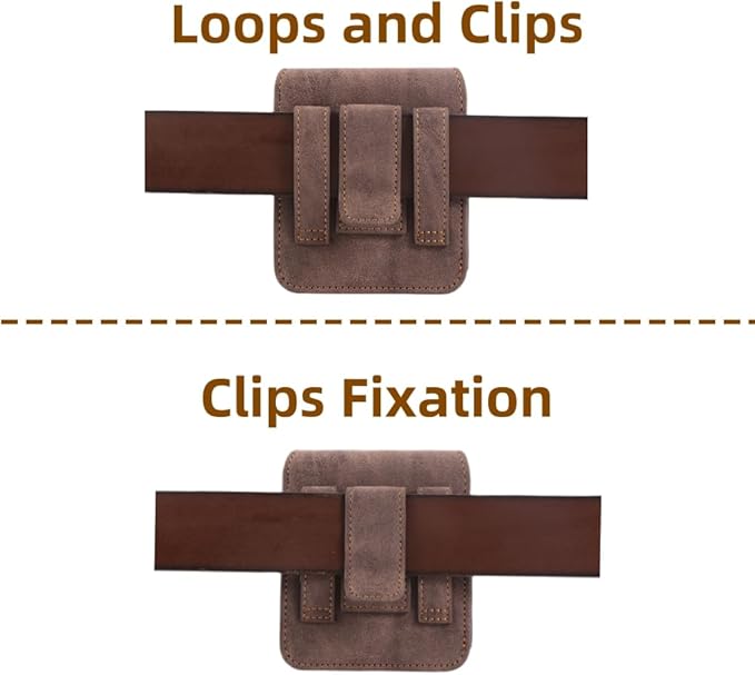 Universal Phone Holster Phone Pouch Case Belt Clip Belt Loops Card Slot Faux - Image 4