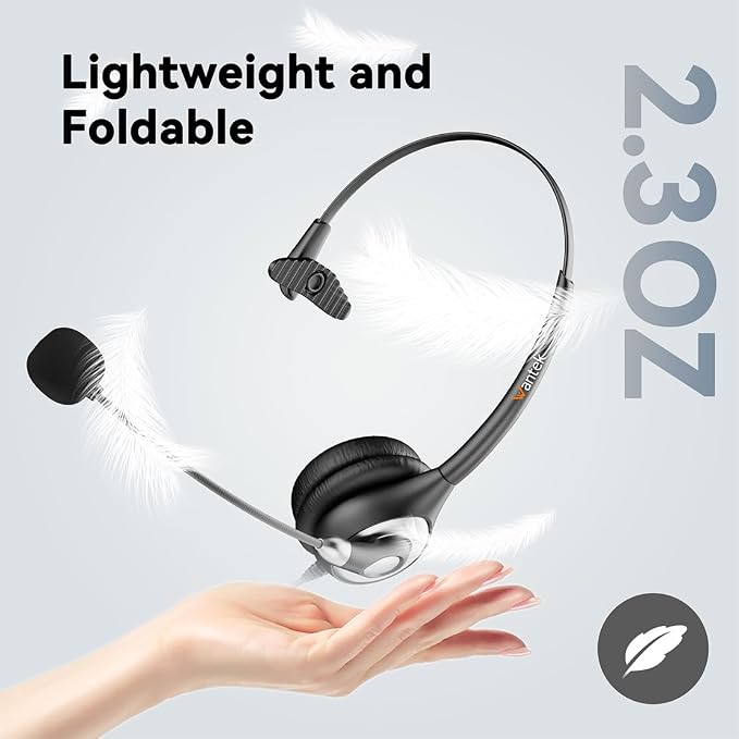 Wantek Headset with Microphone for PC Wired Headphones - Image 3