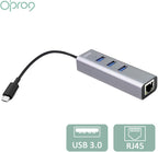 Opro9 4-in-1 USB C to Ethernet Hub, USB OTG Network Adapter, 3xUSB 3.0 by Opro9