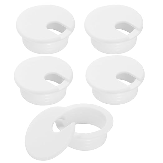1-1/2" White Desk Grommet, JTemgle Plastic Cable Hole Cover Computer Table Cord by JTemgle