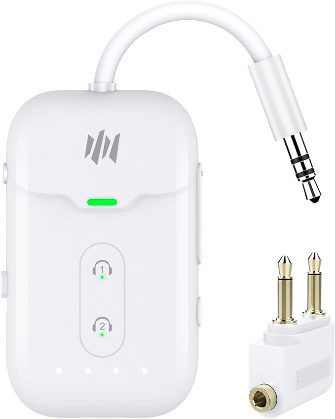 Premium Airplane Bluetooth 5.4 Transmitter Adapter, Supports 2 by Beeitzie