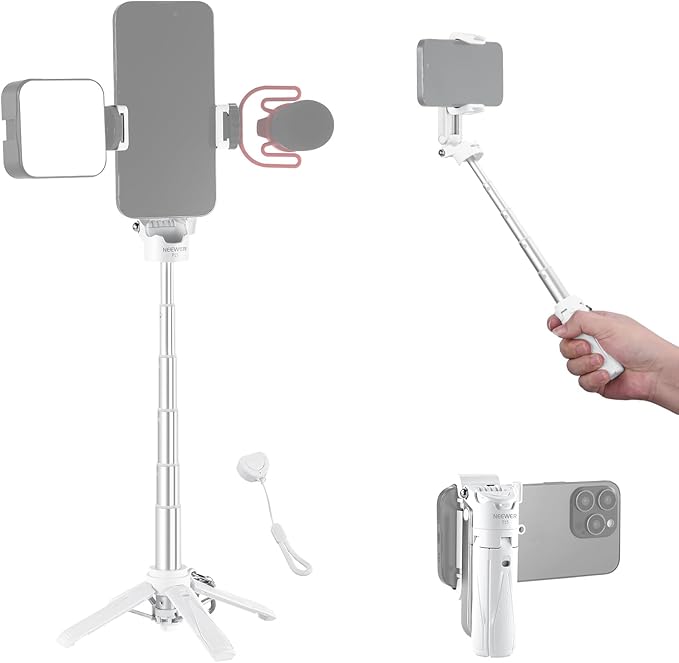 NEEWER Selfie Stick with Detachable Bluetooth Remote Shutter, Lightweight by Neewer