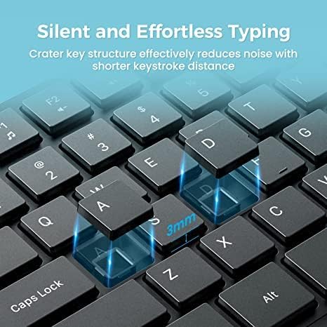 Wireless Keyboard and Mouse Combo, Lovaky 2.4G Full-Sized Ergonomic Keyboard - Image 3