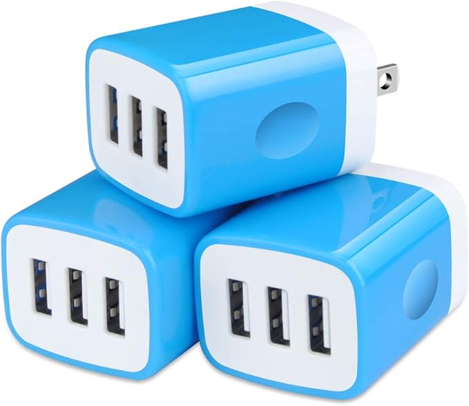 Wall Charger Adapter, USB Cubes, SE 2020, 11 Plus, Samsung GalaxyS24, S21 Ultra by Sicodo