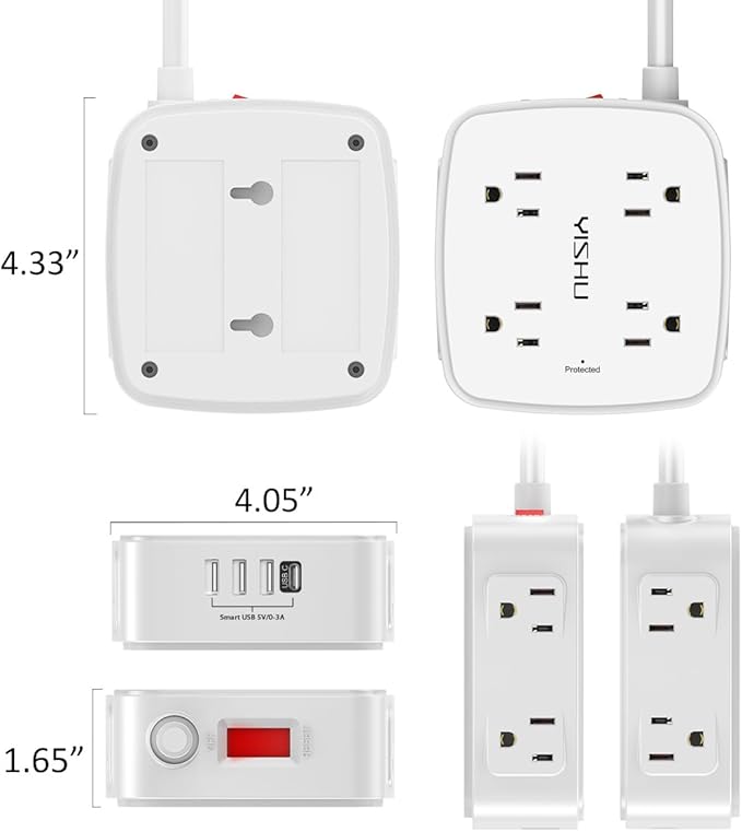 6 Ft Surge Protector Power Strip - Image 7